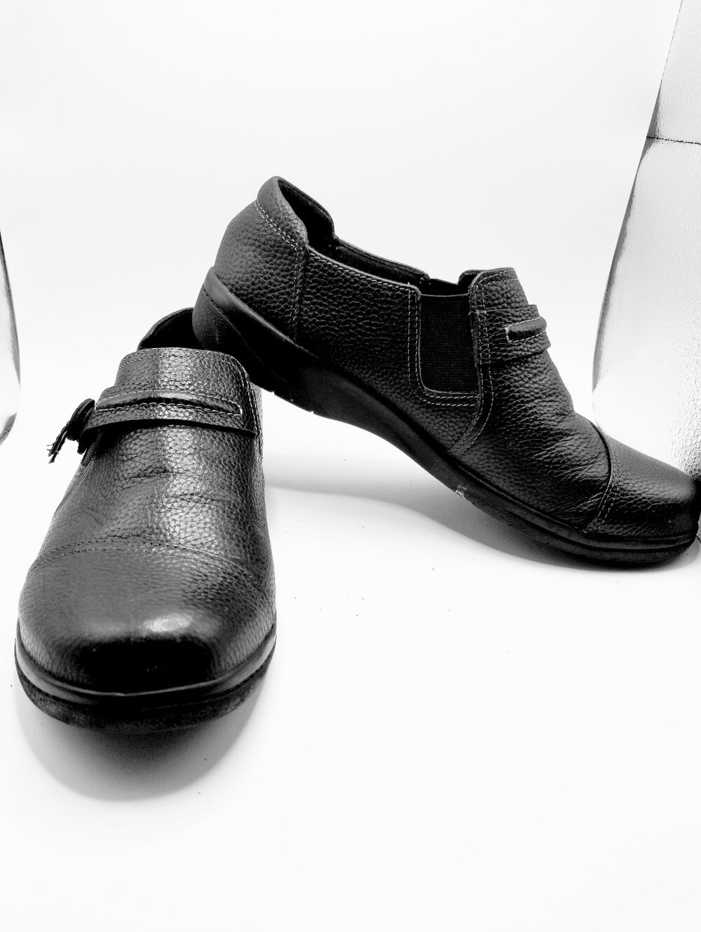 Clarks Collection Ultimate Comfort Leather Loafers Black Women's 9.5